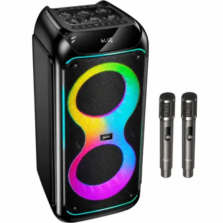 Wireless Speaker Hoco. DS76 Magic RGB v5.4 160W 9000mAh USB AUX MicroSD FM with 2 Mics Black