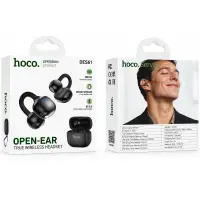 Wireless Hands Free Open-Ear Hoco. DES61 Cool TWS v6.0 250mAh 6h Talk Time Black with Black Silicon Sleeve