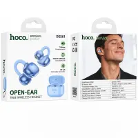 Wireless Hands Free Open-Ear Hoco. DES61 Cool TWS v6.0 250mAh 6h Talk Time Blue with Blue Silicon Sleeve