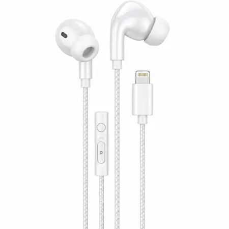 Hands Free Hoco. DM48 Rock Stereo Lightning with Microphone 1.2m White