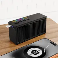 Wireless Speaker Acefast K9 Go Mini v6.0 TWS 5W 1200mAh with Microphone TF Card Playback and RGB Lighting IPX4 Black
