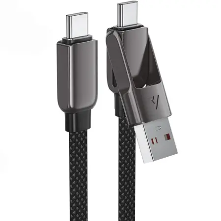 Cable Acefast C13-04 USB-C  to USB-C / USB-A 3A 60W Braided Black 1.2m