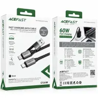 Cable Acefast C13-04 USB-C  to USB-C / USB-A 3A 60W Braided Black 1.2m