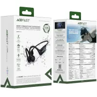 Bluetooth Hands Free Acefast N10 Neckband ENC v6.0 220mAh 12hrs Playback Time IP68 with 8GB Built-in Memory for Playback Black