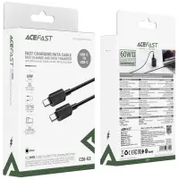 Cable Acefast C26-03 USB-C to USB-C PD60W 3A Black 1.2m
