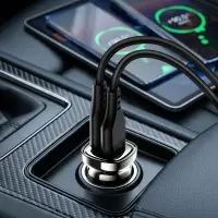 Car Charger Acefast B19 PD30W 1xUSB-A 1xUSB-C Black