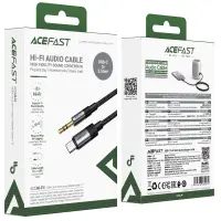 Cable Acefast J11 USB-C to 3.5mm Braided Black 1m