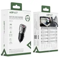 Car Charger Acefast B20 PD45W 1xUSB-A 1xUSB-C Black