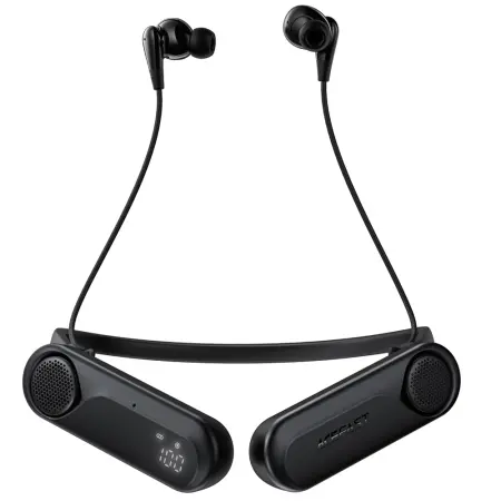 Bluetooth Hands Free Acefast N11 Neckband ENC v6.0 900mAh TF Card 90hrs Playback Time with Speaker Mode 1.5W and Vibration Call Alerts IPX4 Black