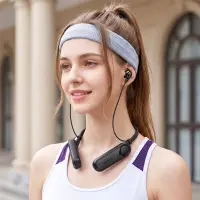 Bluetooth Hands Free Acefast N11 Neckband ENC v6.0 900mAh TF Card 90hrs Playback Time with Speaker Mode 1.5W and Vibration Call Alerts IPX4 Black