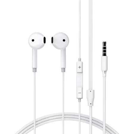 Hands Free Acefast L14 Earphones Stereo 3.5mm with Microphone White 1.2m