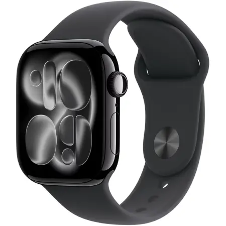 Apple Watch Series 11 5G (2025) Aluminum 42mm GPS eSIM NFC IP6X  Aluminum Case Jet Black with Black Sport Band