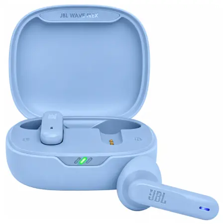 Wireless Hands Free JBL Wave Flex Earbuds with VoiceAware, up to 32 Hours Playtime, BT v5.2, IP54 Blue