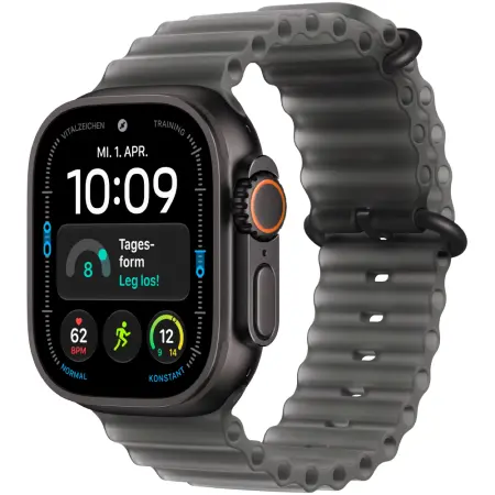 Apple Watch Ultra 4 (2026) 5G 49mm GPS eSIM NFC IP6X  Black Titanium Case with Translucent Black Ocean Band