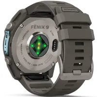 Smartwatch Garmin Fenix 9 47mm GPS 10 ATM Call Version Titanium with Pebble Grey Silicone Band