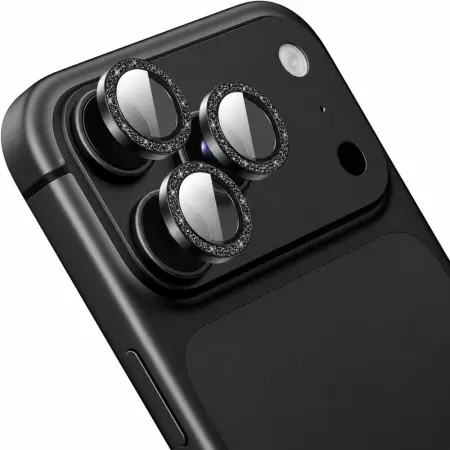Camera Frame Cover Hoco V18 Diamond 3D Original Metal Frame Lens Glass for Apple iPhone 18 Pro iPhone 18 Pro Max Black