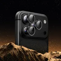 Camera Frame Cover Hoco V18 Diamond 3D Original Metal Frame Lens Glass for Apple iPhone 18 Pro iPhone 18 Pro Max Black