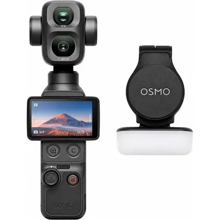 Action Camera DJI Osmo Pocket 4P Standard Combo 2" Touch Screen 4K Ultra HD 103GB Wi-Fi GPS and 1545mAh Black