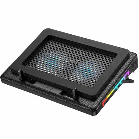 Laptop Cooler Hoco GA7 with 7-Level Height Adjustment 2 Fans for Laptops up to 17" Black with RGB Lighting