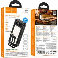 Power Bank Hoco J177 Respeto 20000mAh 1xUSB-A 22.5W 1xUSB-C PD20W with USB-C Lightning USB-A Cables and Flaslight Black