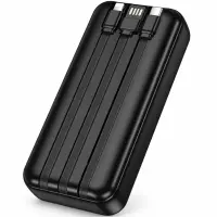 Power Bank Hoco J177 Respeto 20000mAh 1xUSB-A 22.5W 1xUSB-C PD20W with USB-C Lightning USB-A Cables and Flaslight Black