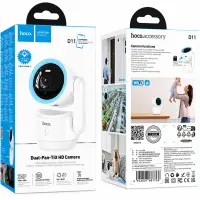 Hoco Wi-Fi  D11 Indoor PTZ 2MP 1920 × 1080p Dual-Pan-Tilt Camera IR-CUT for Day and Night Mode Monitoring TF Card up to 128Gb